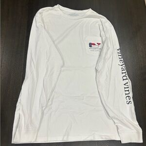 Vineyard Vines White and Blue Long Sleeve Shirts